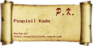 Pospisil Kada névjegykártya